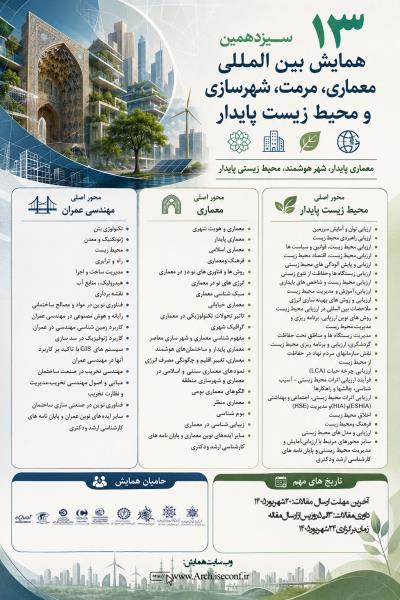 سیزدهمین همایش بین المللی معماری، مرمت شهرسازی و محیط زیست پایدار